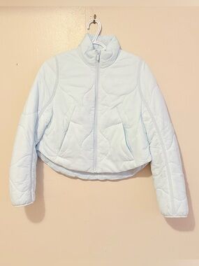 lululemon athletica Light Blue Quilted Cropped Puffer Jacket